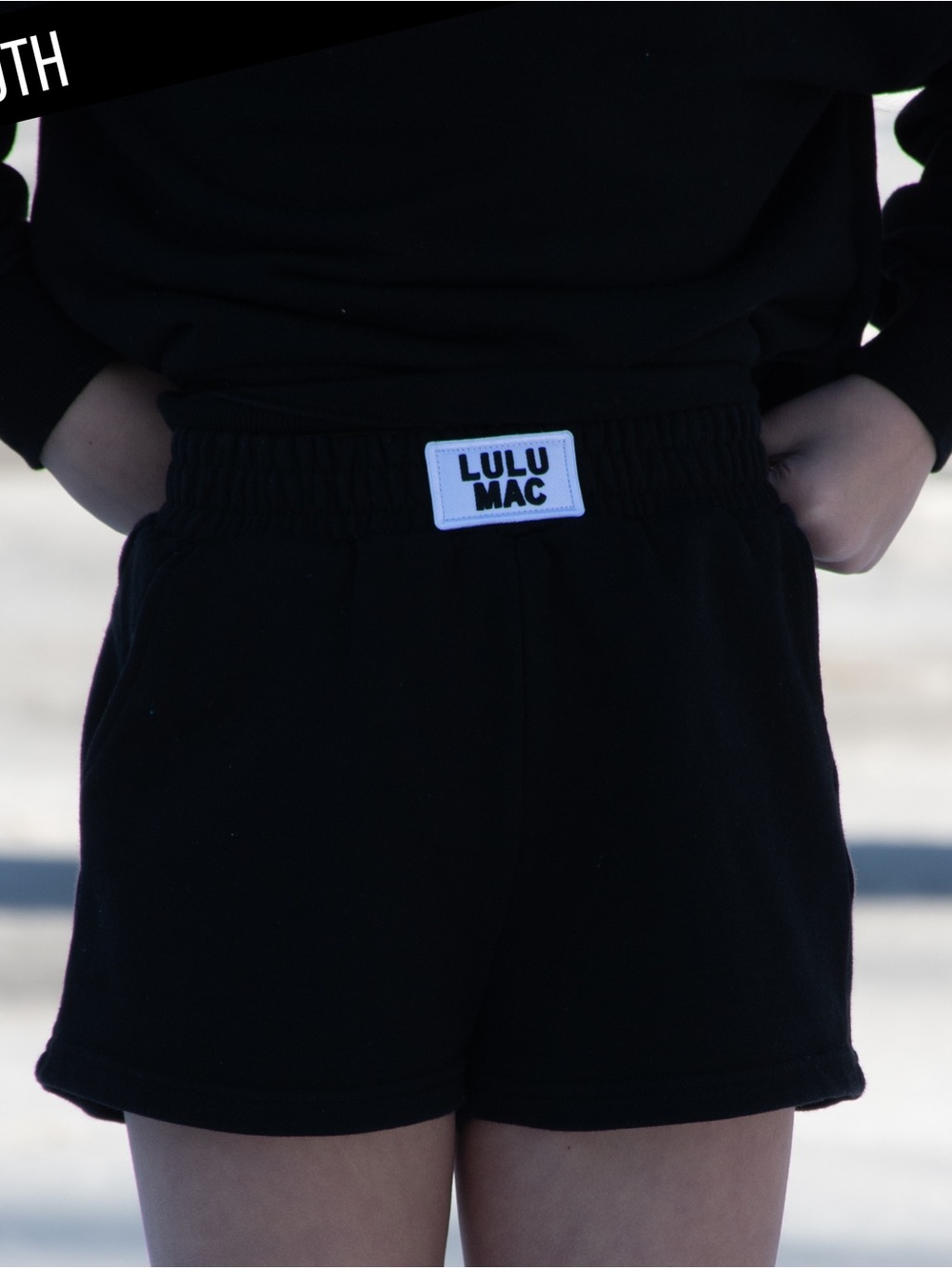 Lulu Mac Kids Black Terry Cloth Shorts